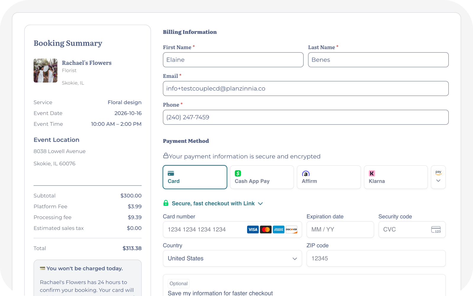 Stripe checkout payment methods